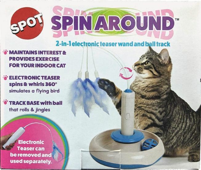 Spot Spin Around 2-in-1 electronic teaser wand & ball track Cat Toy