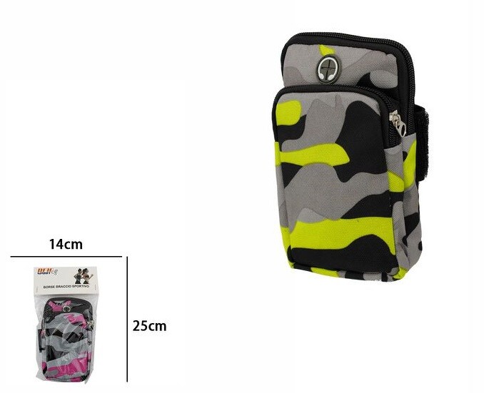 Borsa Borsello Marsupio Porta Smartphone Cellulare Al Braccio Camouflage dfh