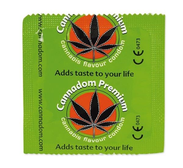 5x Cannadom Kondom Hanfgeschmack Hanf Cannabis Fun Party Junggesellenabschied
