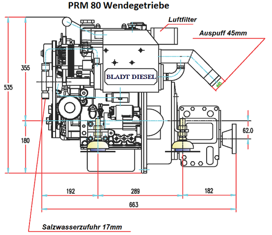 Bladt Diesel 14 PS Innenbordmotor (Segelboot / Motorboot ...