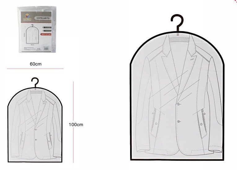 Custodia Sacca CopriAbito Copri Porta Abito Vestito Giacca Viaggi 60x100cm dfh