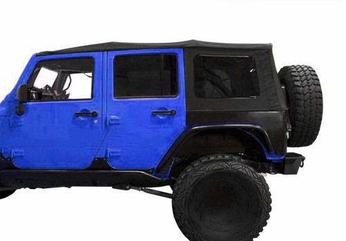For 2007-2018 JEEP WRANGLER JK SOFT TOP Black 4 DOOR w/Tinted Windows