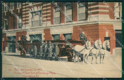 Vigili del Fuoco Firefighter Providence Rhode Island cartolina QT5315