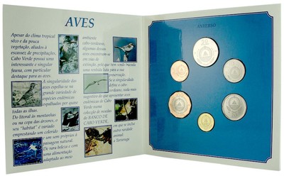 CAPE VERDE 6-COIN PROOFLIKE MINT SET 1994 BIRDS COLLECTION