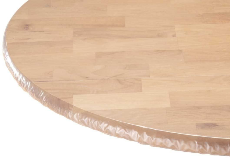 Yourtablecloth Heavy Duty Clear Vinyl Round Fitted Tableclot