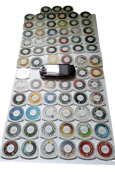 Sony PSP 1004 PlayStation Portable Schwarz mit Tasche und 66 Spiele + 9 Filme