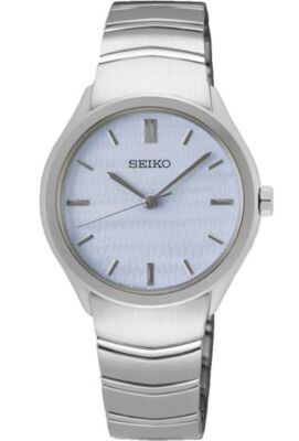 Pre-owned Seiko Quartz Blue Dial Stainless Steel Ladies Watch Sur549