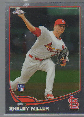 SHELBY MILLER 2013 TOPPS CHROME ROOKIE CARD CARD #80. rookie card picture