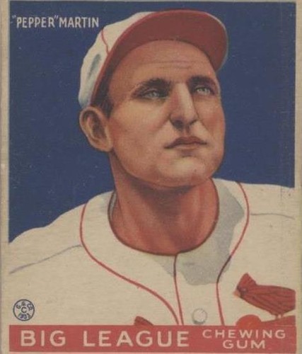 1933 Goudey Big League Chewing Gum - Pepper Martin #62