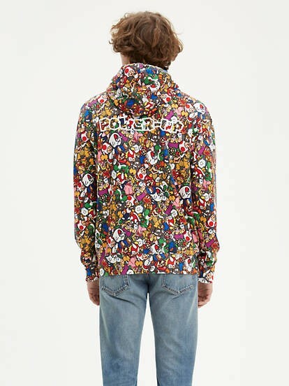 Pre-owned Levi's X Super Mario Graphic Pullover Hoodie – Power Up [size: Medium] In Power Up - Multi-color