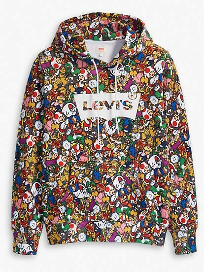Pre-owned Levi's X Super Mario Graphic Pullover Hoodie – Power Up [size: Medium] In Power Up - Multi-color
