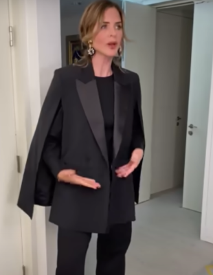 Zara cape cheap blazer black