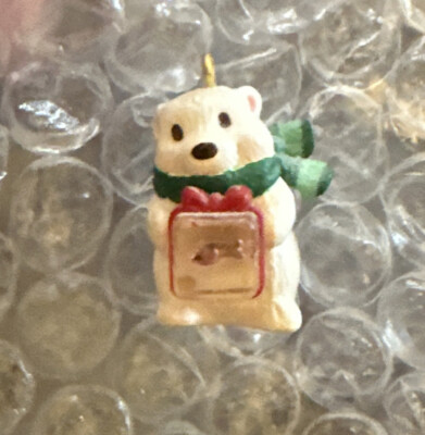 1998  Tasty Surprise  Polar Bear Ice Block w/ Fish Hallmark Miniature Ornament
