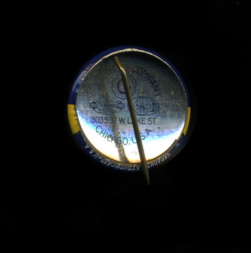 1933 Chicago World's Fair Tin Pinback, I've Seen the World Champion Log Rollers