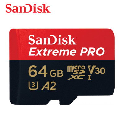 SanDisk A2 Extreme PRO 64GB V30 micro SDXC UHS-I U3 Card 200MB/s with Adapter