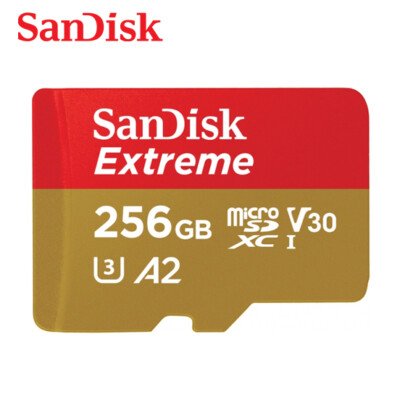 Sandisk 256G Extreme A2 V30 UHS-I U3 micro SDXC Card R/W Speed up to 190MB/130MB