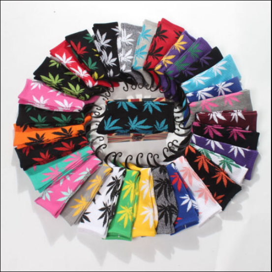 S Funny Fashion Marijuana Leaf Casual Long Weed Dress Sock 5pack