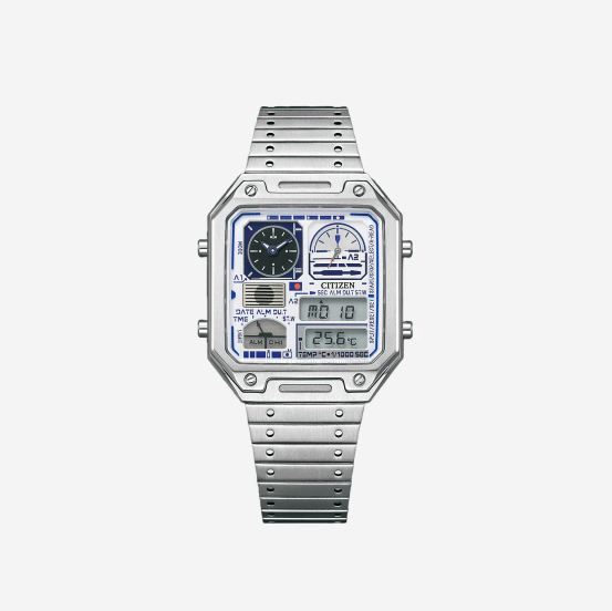 Pre-owned Citizen X Star Wars Record Label Thermo Sensor 33.4mm Stainless Silver Edition