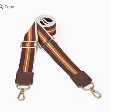 Thirty One Mix & Match Crossbody Strap Cappuccino And Caramel Stripe
