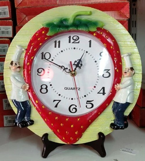 Orologio Da Parete Muro Stile Americano In Resina Cuochi Fragola Cucina sus