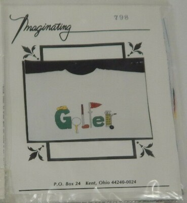 Golfer Sweatshirt Applique Cross Stitch Kit, Waste Canvas & Floss by Imaginating