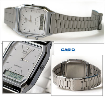 Pre-owned Casio Aq-230a-7d Retro Digital Analog Alarm Mens Watch Aq-230 Aq-230a
