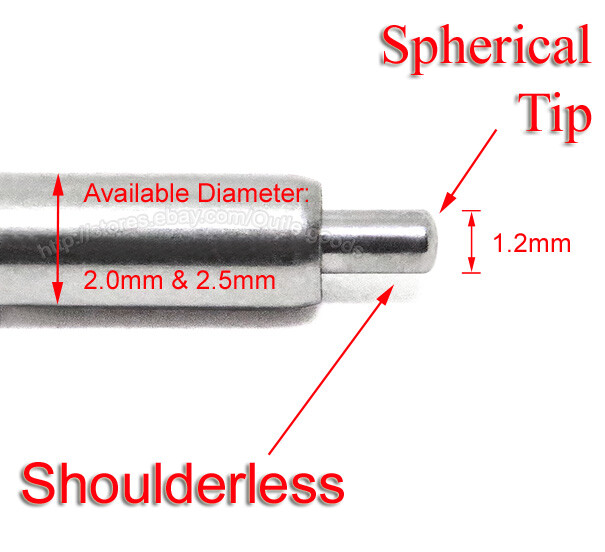 20mm Shoulderless FATBAR Spring Bar 1.2mm Tip End for Seiko Pierced Lug Diver 