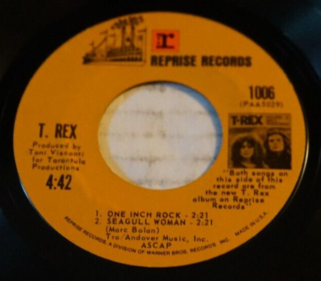 T. Rex: Hot Love / One Inch Rock 45 Rpm 1971 7