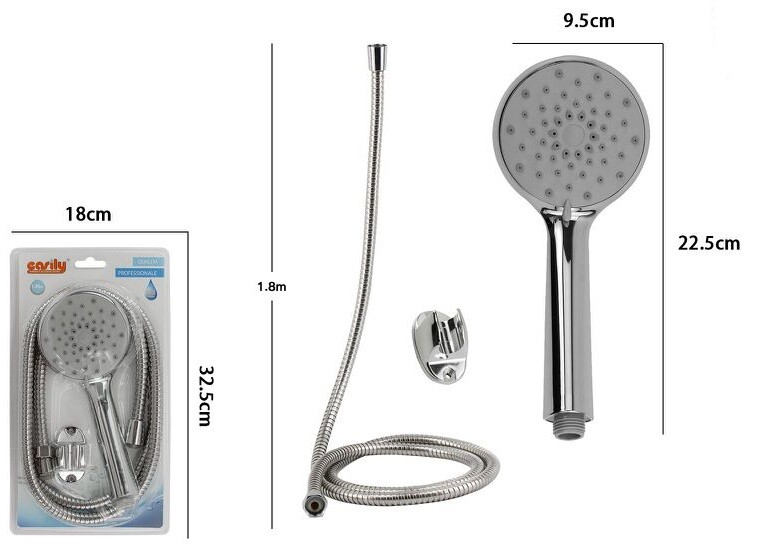 Kit Bagno Doccetta Doccino Soffione Doccia Con Laccio 1,8m e Staffa 69348 dfh