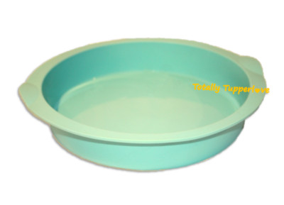 Tupperware Round Form Silicone Baking Pan Magic Bakeware 10.25'' Mint Blue