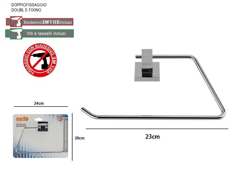 Porta Asciugamano Asciugamani Fissaggio a Parete Bagno Square dfh