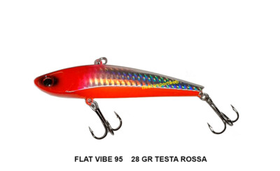FLAT VIBE 95 COLORE RH TESTAROSSA  28 GR SPINNING PESCA MARE SPIGOLA ROMBO