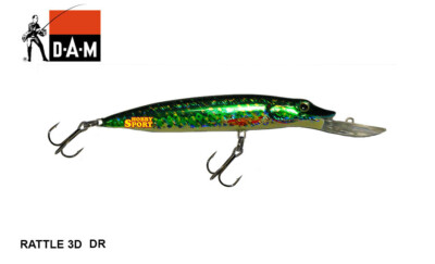 DAM RATTLE 3D DR COL. VERDE 14 CM ARTIFICIALE LUCCIO PESCA SPINNING LAGO PIKE