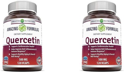 Amazing Formulas Quercetin 500 Mg, 120 VCaps - Dietary Supplement, Vegan... 