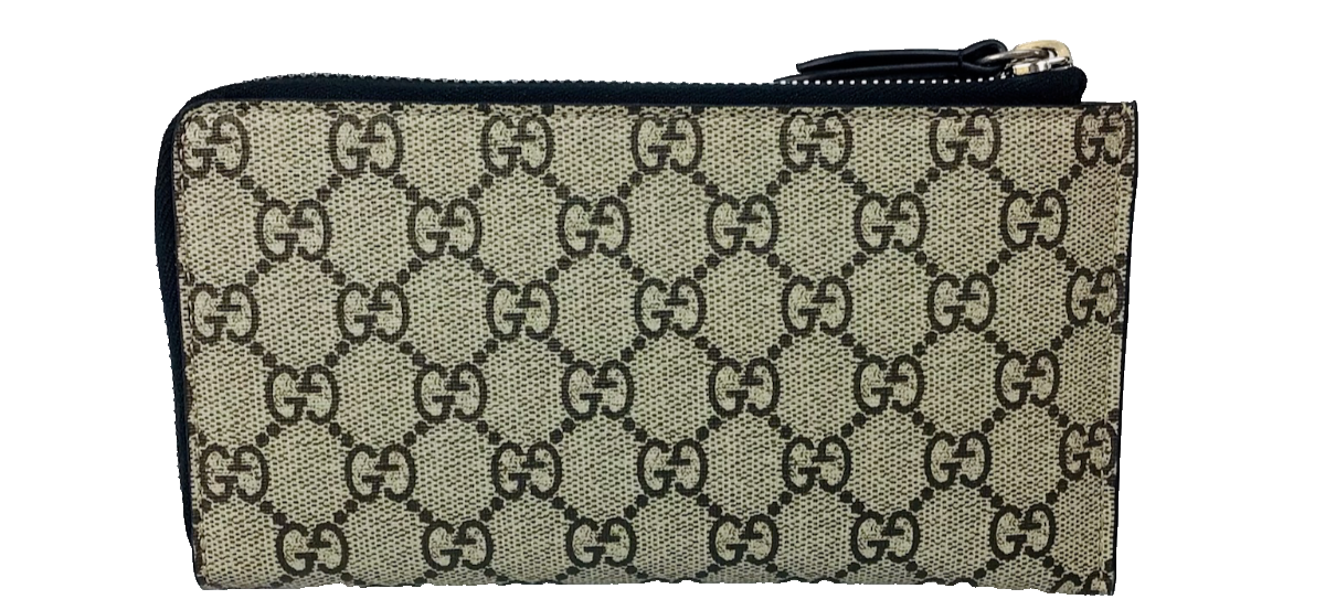 Pre-owned Supreme Authentic Gucci Gg  Snake Print L-shaped Zipper Wallet 575364 K561n In Beige