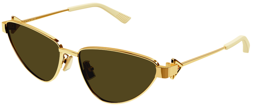 Pre-owned Bottega Veneta Sunglasses Sunglasses Bv1186s-002 Cat Eye - Gold - Brown