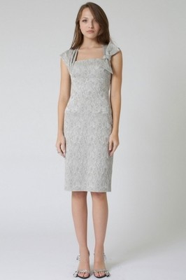 BLACK HALO Women's Elegant Jacquard De Vries Princess Bow Sheath Dress 