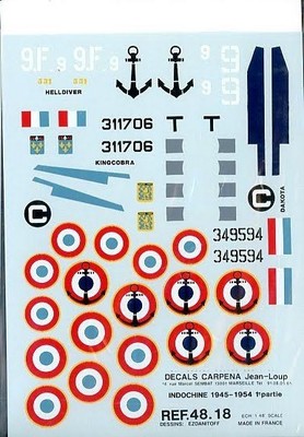 Carpena 1/48 Scale Decal Set 48.18: Indochine 1945-1954 Part 1 WWII