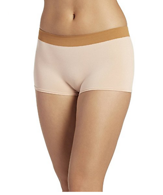 Jockey Women's Underwear Modern Micro Seamfree Boyshort,Beige,Size:5