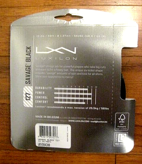 Luxilon Savage Black 127 (16 Guage) Tennis String - Brand New