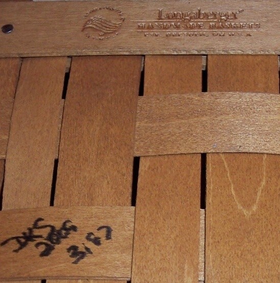 Longaberger SMALL BERRY Team Spirit Orange & Brown Basket Protector Flax Liner