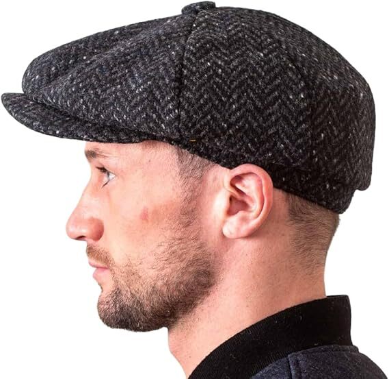Men's 100% Kerry Woollen Mills Tweed 8 Piece Cap Irish Newsboy Hat