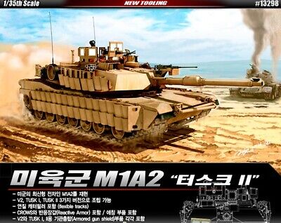 Academy 13298 1/35 U.S. ARMY M1A2 TUSK II Plastic Model Kit Toy Military Tank