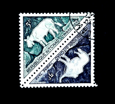 CHAD Stamp Triangle Block 5f  CTO  r19