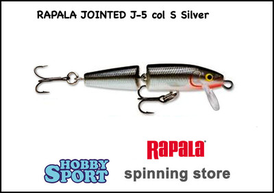 RAPALA JOINTED  J-5  S SILVER FLOATING PESCA FIUME LAGO TROTA