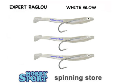 RAGLOU EXPERT 85 MM COL. WHITE GLOW FLUORESCENTE CONF 3 PZ SPINNING MARE TRAINA