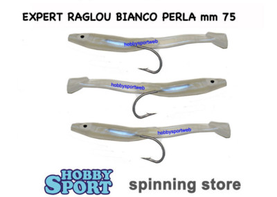 RAGLOU EXPERT 75 MM BIANCO PERLA  CONF 3 PZ SPINNING MARE TRAINA BARCHINO