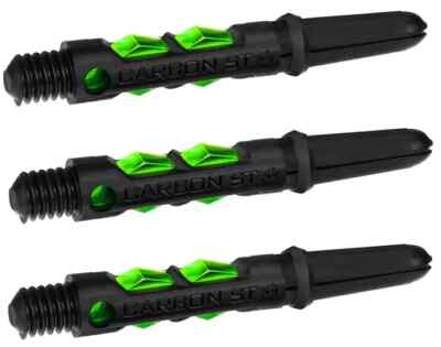 Short Black & Green CARBON ST Dart Shafts: 1 set of 3