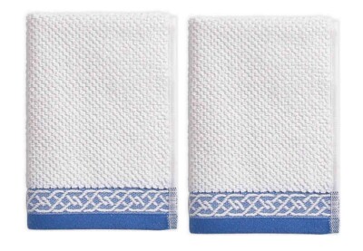 Geo Stripe Guest Bathroom Summer Home Set Of 2 Blue/white
