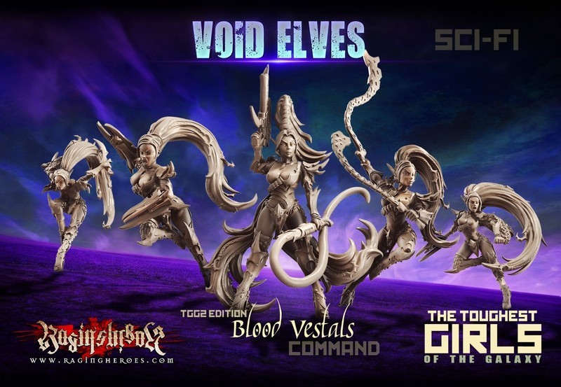 Неистовые герои Эльфы Пустоты Кровавые весталки Командная группа Научно фантастических женщинвоительниц 28 мм